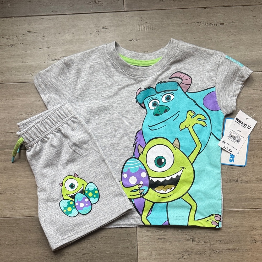 EASTER🐣🥚18M Monsters University Kids Tee & Shorts Set